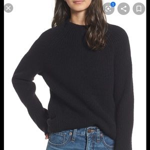 Madewell Black Northfield Mockneck Sweater